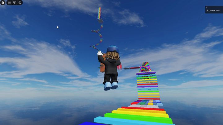 カラフルなアスレチックゲームのプレイ画面